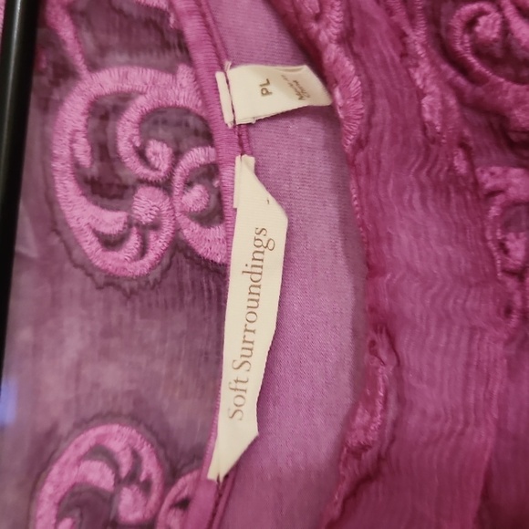 Soft Surroundings Hermosa Silk Tunic Dress P Large Plumberry Holidays Luxury - Picture 8 of 16